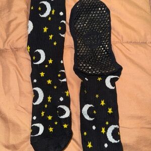 Black Moon and Stars Grip Socks